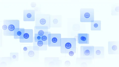 Colorful grid of smiley faces on white background Stock Footage 249413311