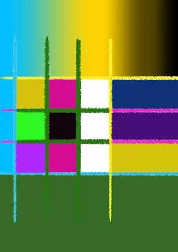 Colorful Grid of Textured Rectangles on Gradient Background Stock Illustration
