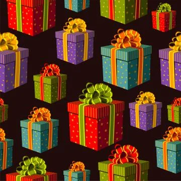 Colorful group of gift boxes pattern イラスト素材