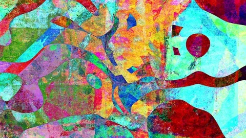 Colorful Grunge Art Background Loop Video stock 125025153