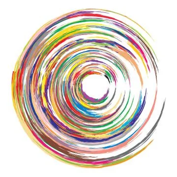 Colorful grunge paint circle vector elements Illustrazione stock