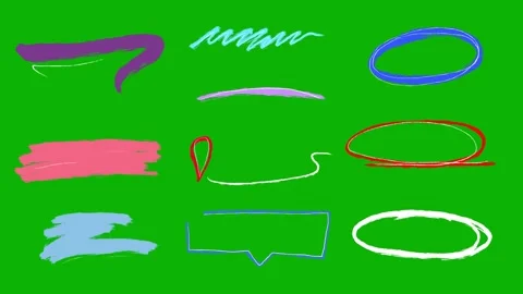 Colorful Grunge Scribble Animation Transparent Brush Stroke Overlay Video stock 325800083