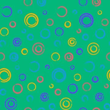 Colorful Grunge Seamless Pattern With Different Bubbles Stock Illustration