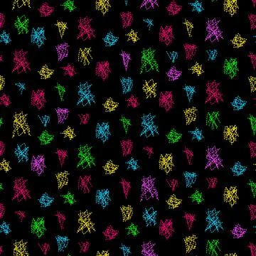 Colorful Grunge Seamless Pattern With Different Blots Stock Illustration