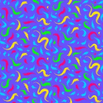 Colorful Grunge Seamless Pattern With Different Fluffy 库存插图