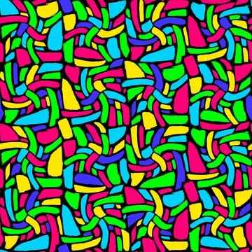 Colorful Grunge Seamless Pattern With Different Wave Stock Illustration
