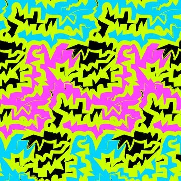 Colorful Grunge Seamless Pattern With Different Scribbles Illustrazione stock