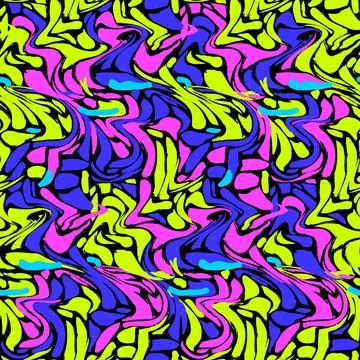 Colorful Grunge Seamless Pattern With Different Liquids Stock Illustration