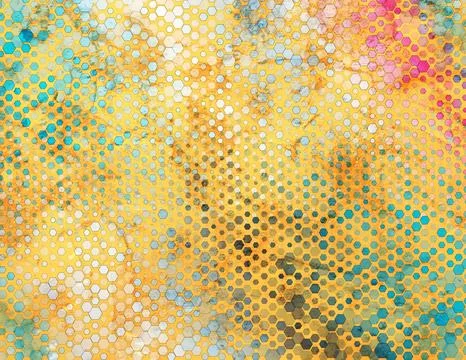 Colorful grunge texture background with hexagonal abstract pattern イラスト素材