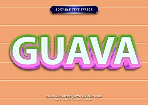 Colorful guava editable text effect Stock Illustration