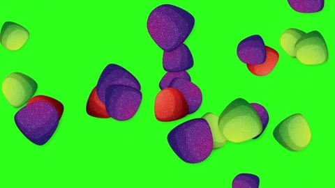 Colorful Gummy Candy Falling and Bouncing on Green Screen Stock Footage 345038091