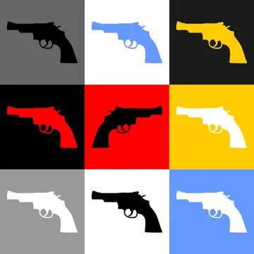 Colorful gun pattern in a box Stock Illustration