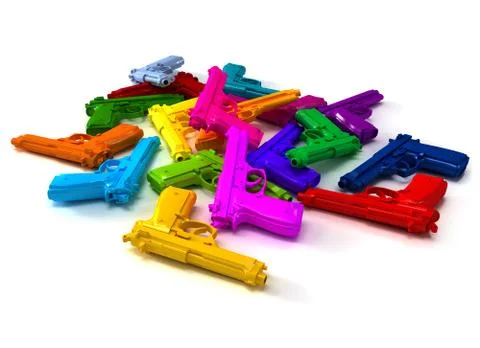 Colorful guns Illustrazione stock