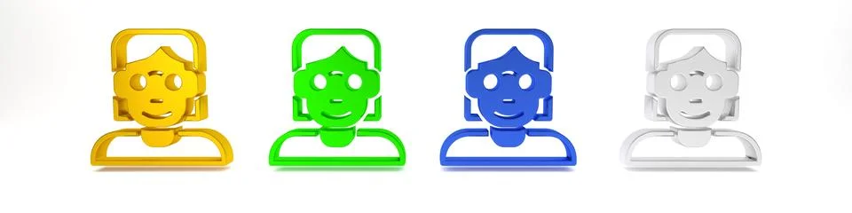 Colorful Hacker or coder icon isolated on white background. Programmer deve.. Stock-Illustration