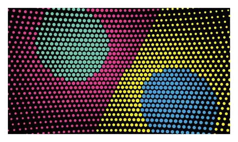 Colorful halftone circle pattern background with vibrant dots and abstract .. Stock Illustration