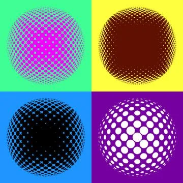 Colorful halftone design elements Stock Illustration