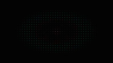 Colorful halftone dot grid changing colors on a black background Stock Footage 335938278
