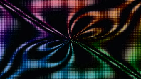 Colorful halftone dot matrix abstract swirling pattern Stock Footage 335934192