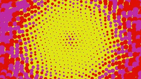 Colorful halftone dot pattern with radial swirl design Stock Illustration