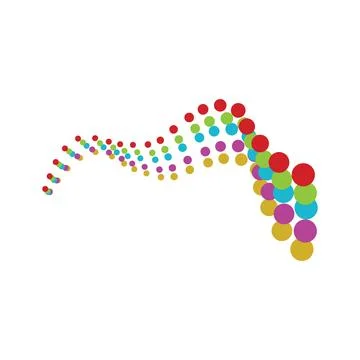 Colorful Halftone Dots Wave Shape Illustrazione stock
