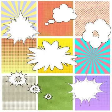 Colorful Halftone Patterns. Comics Book Background. Colorful Halftone Patt... Stock Photos