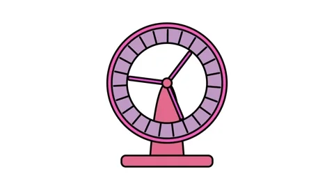 Colorful Hamster Exercise Wheel Flat Illustration Icon Vídeos de archivo 336837144