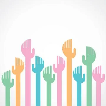 Colorful hand background Stock Illustration