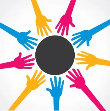 Colorful hand background Stock-Illustration