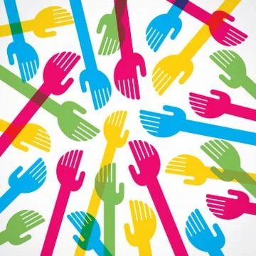 Colorful hand background Stock Illustration