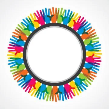 Colorful hand background Ilustração Stock