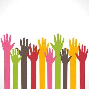 Colorful up hand background vector Stock Illustration