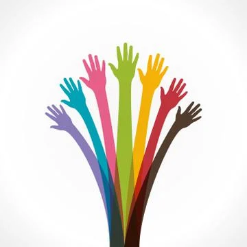 Colorful up hand background vector Stock Illustration