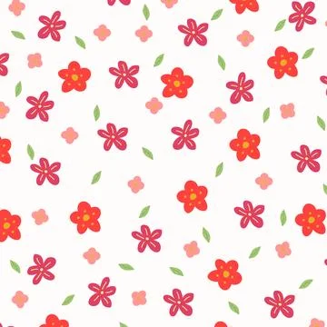 Colorful hand drawing flower pattern background. Stock Illustration