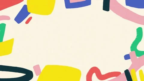 Colorful hand drawn abstract border frame with paint strokes and copy space.. 库存影片 342045109