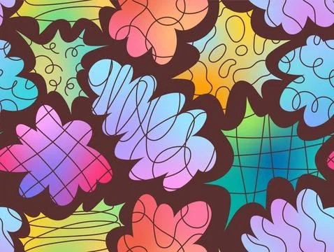 Colorful hand drawn abstract scribbles seamless Stock Illustration