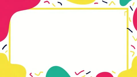 Colorful hand drawn animated border frame with copy space text overlay seam.. Stock-Footage 342043487