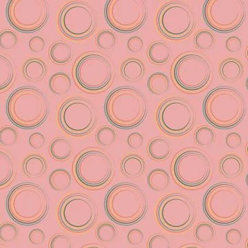 Colorful Hand Drawn Circles Pattern Illustrazione stock