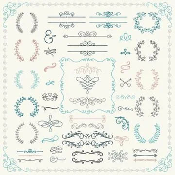 Colorful Hand Drawn Design Elements Stock Illustration
