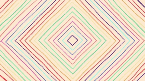 Colorful Hand Drawn Diamond Pattern Animated Background with Pencil Lines Stockbeeldmateriaal 341806601
