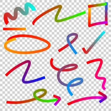 Colorful hand drawn doodle elements set Stock Illustration