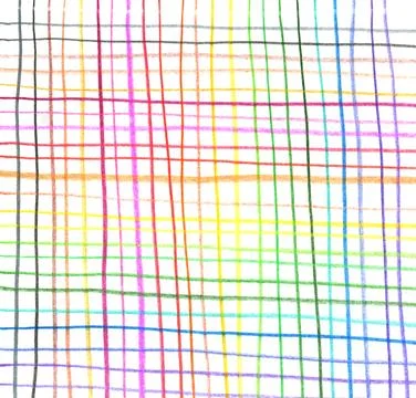 Colorful Hand-Drawn Grid Pattern Vibrant Rainbow Hues for Creative Backgrounds Stock Illustration
