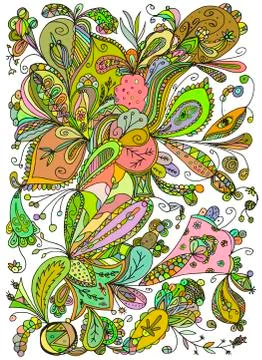 Colorful  hand-drawn pattern Stock Illustration