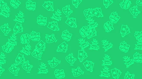 Colorful Hand-Drawn Pattern with Various Icons for Creative Design. Stock Footage 325015584