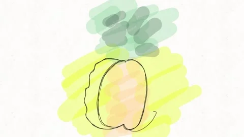 Colorful Hand-Drawn Pineapple Animation Vídeos de archivo 334577236