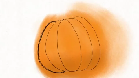 Colorful Hand-Drawn Pumpkin Animation | Bright Autumn Vegetable Loop 스톡 동영상 334577210