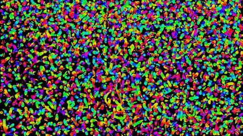 Colorful hand-drawn raster pattern with dense neon dots creating a playful Illustrazione stock