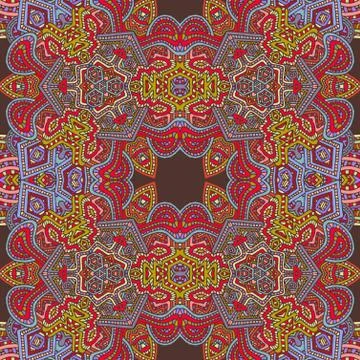 Colorful hand drawn seamless pattern illustration. Illustrazione stock