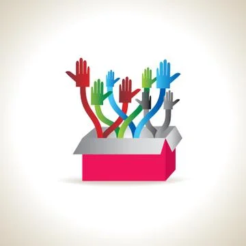 Colorful hand Stock Illustration