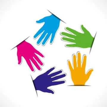 Colorful hand label background vector Stock Illustration