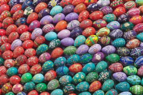 Colorful hand painted easter eggs illustration Stock Illustration